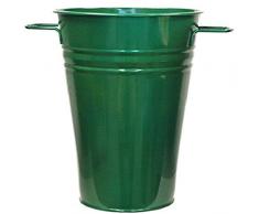 HiT 8300E GG Emaillierte verzinkte Stahlvase, 17,8 x 30,5 cm, glasiert grün