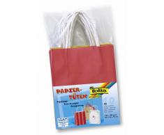 folia 21209/10 - Papiertüten aus Kraftpapier, Geschenktüten, 10 Stück, ca. 12 x 5,5 x 15 cm, farbig sortiert - zum Basteln, Verzieren und Verschenken