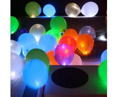 Trendario 15 LED leuchtende Luftballons - Bunt - schöne Ballons mit Licht Party, Geburtstag, Hochzeit, Festival