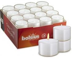 bolsius Teelichter, Teelichte, weiß durchgefärbt, 48 STK. im Acrylcup, Kunststoffbecher, 8 Stunden Brenndauer