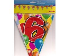 10m Girlande Zahl 6 Geburtstag Jubiläum Wimpelkette