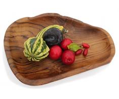 WINDALF Vintage Deko Holz Schale MALVA 29 cm Elfen Snack Nuss Schmuck Teakschale Handarbeit aus Wurzelholz
