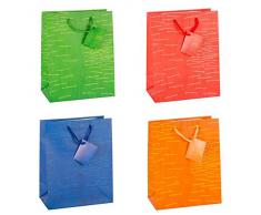 TSI Geschenktüten Laura, 12-er Packung, Mittel 4-fach, sortiert