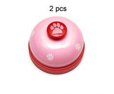 Mebeauty-hm Frontzähler Metall Kundendienst Glocke Tabletop Decor Silber Haustier Abendessen Glocke Mahlzeit Glocke Rosa Hand Glocke for Küche Restaurant Bar Kinder Hunde (Farbe : C2, Größe : S)