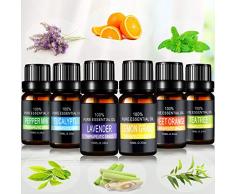 Ätherische Öle Set, joylink 6 x 10 ml Aromatherapie Duftöl 100% Pure Ätherische Öle Geschenk-Set Aromatherapie therapeutisches Öl Für Diffuser/Duftlampen/Lufterfrischer Geeignet