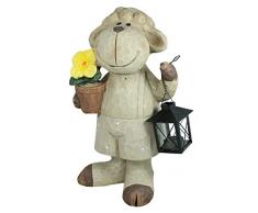 colourliving Schaf Figur mit Laterne Gartenfigur Tierfigur Lamm Osterlamm Schaf Deko 40 cm Gartendeko Osterdekoration