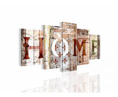 Bilder Home Haus Wandbild 200 x 100 cm Vlies - Leinwand Bild XXL Format Wandbilder Wohnzimmer Wohnung Deko Kunstdrucke Braun 5 Teilig - Made IN Germany - Fertig zum AufhÃ¤ngen 502851b