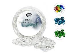 Erment - Hübsche Glasnuggets klar- 800g – formschön & sauber – Glas Muggelsteine, Dekosteine I Deko, Vase, Legematerial, basteln etc.