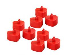 BESTOYARD LED Kerzen Flammenlose Wasserdicht Herz Form Teelicht Kerzen für Weihnachten Hochzeit Geburtstag Fenster Deko 10 Stück (Rot)
