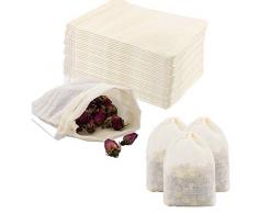 Pveath Baumwolltasche,60 Stück Kleine Baumwoll-Kordelzugbeutel Natürliche Musselin-Tasche für Weihnachtsschmuck Geschenke Festivalspielzeug Aufbewahrung Dekorationsbeutel (13 x 18 cm)