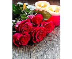 SKYZAHX DIY Diamant Gemälde Kits für Erwachsene,Rosenkerze,5D Diamant,Full Drill Diamond Painting Strass 5D Malerei Stickerei Kreuzstich Supply Kunst Craft Leinwand Wand Decor 30x40 cm