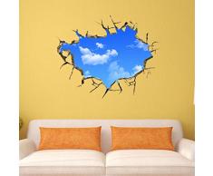 Nunubee Abnehmbare Wandaufkleber Schöne Landschaft DIY Wandsticker Selbstklebende Wandtattoo Kunst Aufkleber Wasserdichte Tapete Demontierbare Wandbilder Wanddekoration für Hause, Blauer Himmel