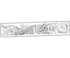 WANDTATTOO / Wandsticker w273 Ornament, Bumen Wandaufkleber 80x16 cm weiss
