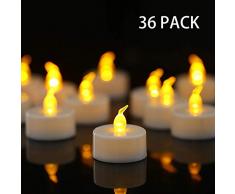 Tappovaly 36 Stück LED Teelichter,LED Flammenlose kerzen, Flackern Teelichter, elektrische Kerze Lichter Batterie Dekoration für Weihnachten, Weihnachtsbaum, Ostern, Hochzeit, Party