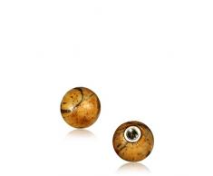 Chic-Net Holz Stein Kugel Bauchnabelpiercing Schraubgewinde Edelstahl Piercing Ersatz