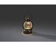 Konstsmide 3497-000 LED Glaskugellaterne Weihnachtsmann / für Innen / VDE geprüft / Batteriebetrieben: 3xAA 1.5V (exkl.) / wassergefüllt / warm weiße Diode