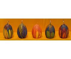 Eikerzen Pop mit fantasievollen bunten Glasuren, 5 Stk. Handgestaltete Osterkerzen, klein, Höhe 6,2 cm