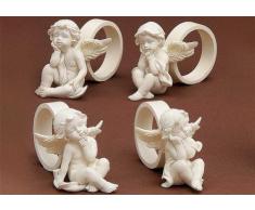 4 Engel mit Serviettenring Engelfigur ca. 8cm x 5cm Dekoration