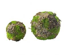Truwex Handgemachte natürliche grüne Pflanze Moos Kugeln, hängende Kugel Vase Schüssel Füllstoff für Garten, Hochzeit, Party Dekoration (1 Packung),L