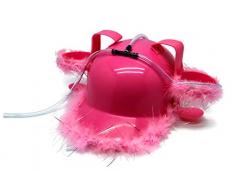 Bada Bing ROSA Federn Bierhelm Tussi Trinkhelm Verkleiden JGA Bauhelm Getränkehalter Bierhalter Karneval 65