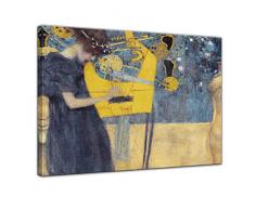Wandbild Gustav Klimt Die Musik - 70x50cm quer - Wandbild Alte Meister Kunstdruck Bild auf Leinwand Berühmte Gemälde
