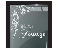 DD Dotzler Design 2111-1 Milchglasfolie Glastür Fenster Motiv Fensterfolie Chillout Lounge Blumenranke Glaskunst