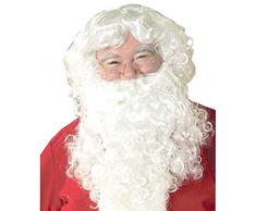 TopWigy Weihnachtsmann Bart und Perücke Weiß Nikolaus Kostüm Weihnachten Santa Claus Nikolaus Ruprecht Gott Hellblond Karneval Halloween