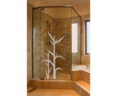 rs-interhandel® Sichtschutz Aufkleber Folie Glasdekorfolie Bad Dusche Duschwand Badezimmer Glasdekor GD113 Ornament Bambus