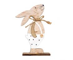 Sayla Osterdeko Osterhase Deko-Hase Shenye Oster Dekorationen aus Holz Kaninchen Formen Ornamente Handwerk Geschenke Niedlicher Schlichter Deko-Hase aus Holz (C)