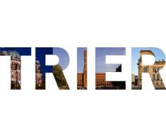 Wandtattoo farbige Wandschrift Städtename Trier mit Sehenswürdigkeiten 96 x 20 cm Länge