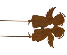 Unbekannt 3 Stecker Engelpaar Metall Rost reduziert