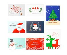 8 Stück Weihnachtskarte Set mit Umschlag, Hukz Handgemachte Grußkarten Weihnachten Karten, Greeting Cards Hochzeitskarten Geburtstagskarten Einladungskarten Geschenk Karten