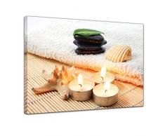 Kunstdruck - Zen Steine VII - Bild auf Leinwand - 40 x 30 cm - Leinwandbilder - Bilder als Leinwanddruck - Geist & Seele - Asien - Wellness