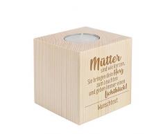 Herz & Heim® Kerzenständer mit Gravur für Teelicht für die Mama zum Muttertag oder Geburtstag Mütter sind wie Kerzen