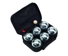 Unbekannt Bouleset 6 Metallkugeln Silber Kugel ca.73 mm Holzkugel & rotem Messfaden + Tasche