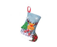 Weihnachten hängenden Strumpf, Weihnachten Dekorationen Weihnachtsmann Schneemann Elch Weihnachtssocken Nikolausstiefel Weihnachtsdeko Christmas Strumpf Socke Geschenk Süßigkeiten Taschen Blau