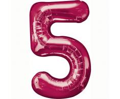 Amscan 21/53Â x 34/86Â cm Nummer 5Â Super Shape Folienballon, Pink