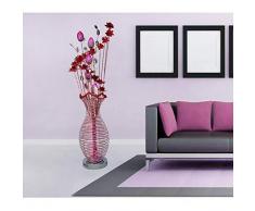 Dongbin Led Stehlampe Moderne Aluminium Drahtgeflecht Rot Silber Lotus Blume Vase Form DREI-Farbe Dimmen Für Wohnzimmer Schlafzimmer Büro Schöne Decor,Rot
