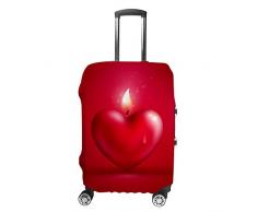 HAOXIANG Reisegepäckhülle, Koffer-Schutz, geeignet für Gepäck, rote Herzkerze