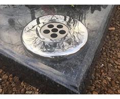 Stone & More Versenkvase Vase aus Edelstahlvase Friedhofsvase Grabvase Edelstahlvase Vase versenkbar 30cm x 8cm