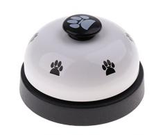 Baoblaze Hunde Tischglocke Hundeglocke Mahlzeit Töpfchen Training Ausbildung Glocke für Kleine, Mittlere und Große Hunde - Weiß