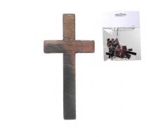 Streudeko Kreuze silber, Holz, ca. 6x3 cm, 12 St.