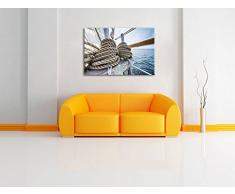 Tau auf einem Schiff Format: 100x70 auf Leinwand, XXL riesige Bilder fertig gerahmt mit Keilrahmen, Kunstdruck auf Wandbild mit Rahmen, günstiger als Gemälde oder Ölbild, kein Poster oder Plakat