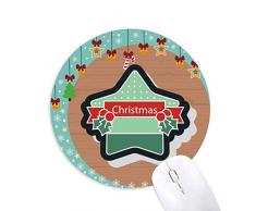 Weihnachtsstern Cartoon Icon Maus Pad Jingling Bell Round Rubber Mat
