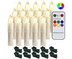 Hengda 30er LED Weihnachtskerzen Dimmbar Kerzen Lichterkette Beleuchtung RGB Bunt Weihnachtsbaumkerzen Flammenlose Kerzenlichter für Weihnachtsdeko