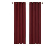 Deconovo Verdunkelungsvorhang Ösen Gardinen Weihnachten Wohnzimmer Vorhang Verdunkelung 245x140 cm Rot 2er Set