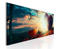 murando - Bilder 135x45 cm - Leinwandbilder - Fertig Aufgespannt - Vlies Leinwand - 1 Teilig - Wandbilder XXL - Kunstdrucke - Wandbild - Baum Herz Natur Landschaft c-C-0063-b-d
