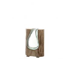 Leonardo Vase Casolare, Höhe 20 cm, Moderne Glasvase mit Holz, Deko-Vase, Blumenvase, Tischvase, Handmade, 038508