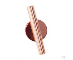 Fenteer 2PC Wandmontage Hängende Metallvase Roségold