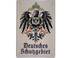 Schatzmix Blechschild Retro Deutsches Schutzgebiet Metallschild Deko 20x30cm tin Sign FA0421, Blech, Mehrfarbig, 20x30 cm